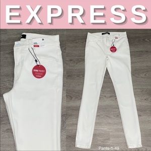 NEW Express White High Rise Stretch+ Leggings; 8R